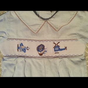 Shrimp and Grits Boys smocked bubble 18 months